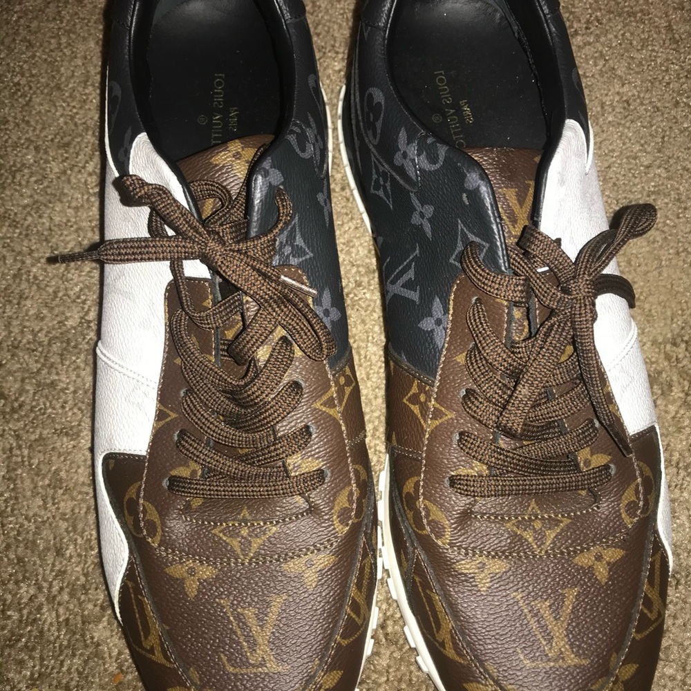 Louis Vuitton Brown and White Monogram Sneakers